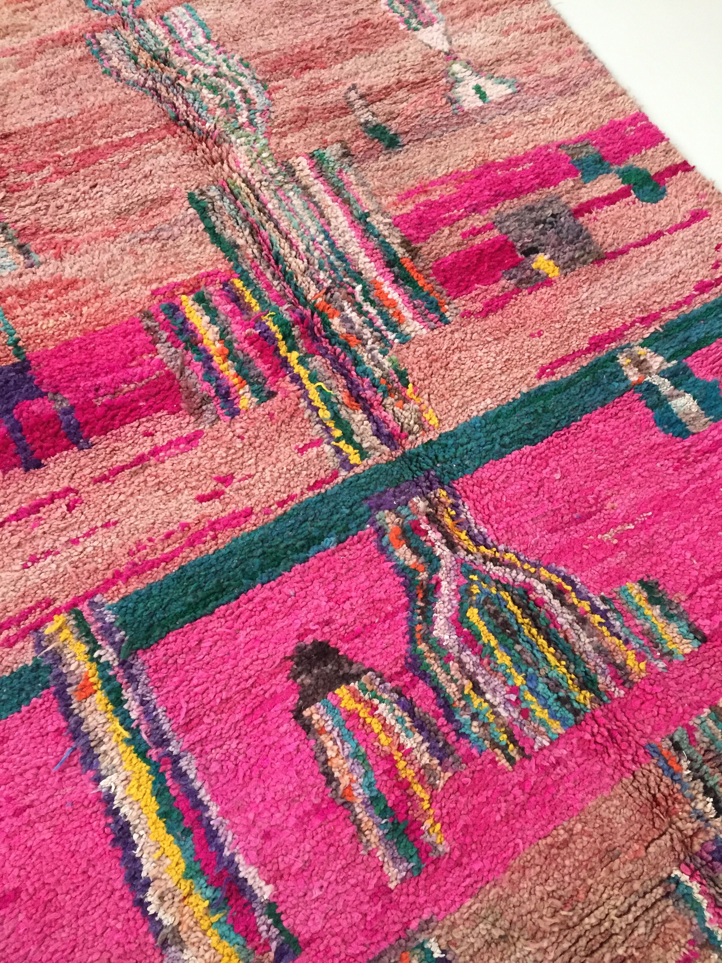 Moroccan Berber carpet Boujaad with colorful patterns 252x168m