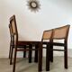 Lot 4 wooden and cane chairs Baumann design symphony model 70s vintage