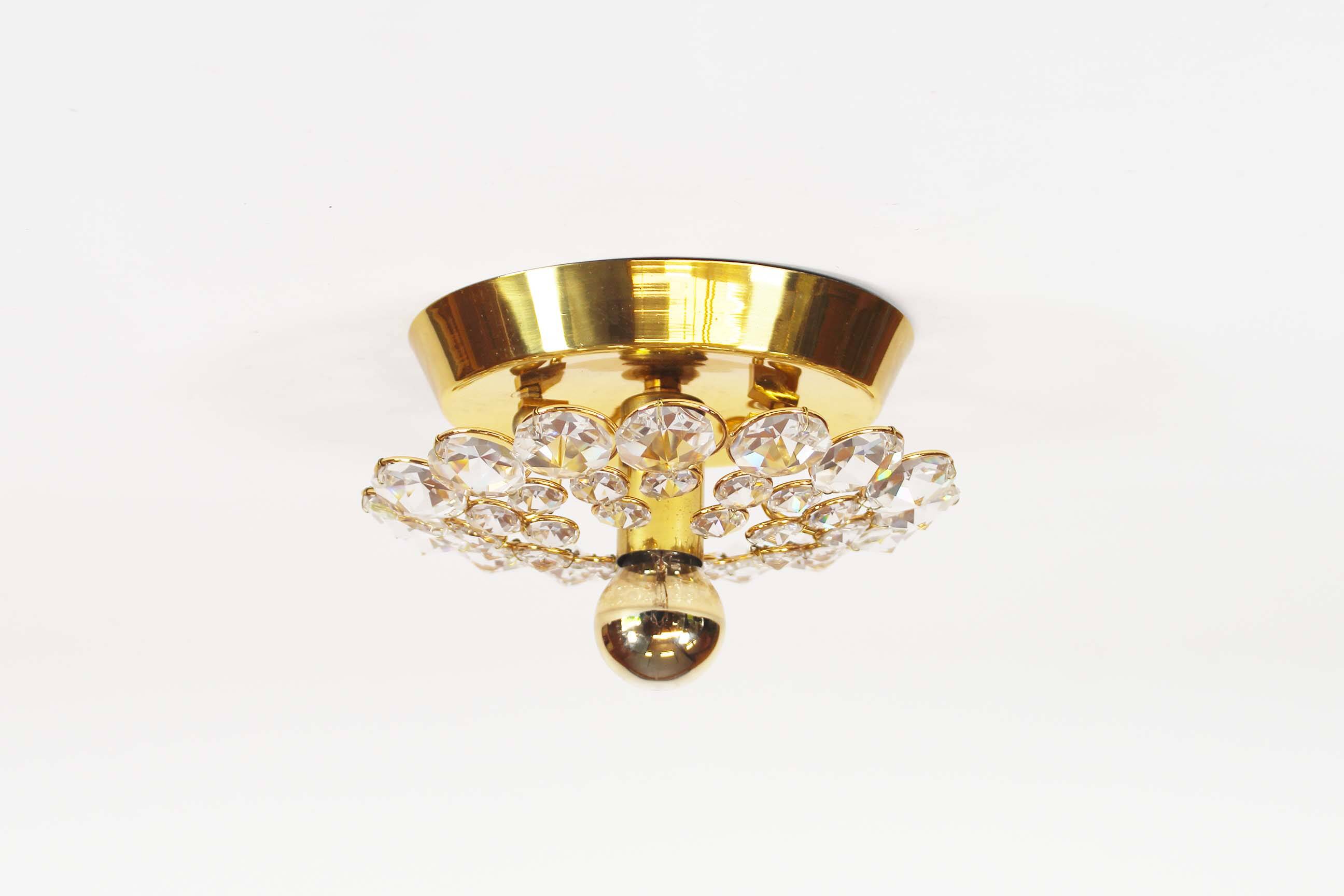 Brass and glass ‘jewe’l wall light by Palwa – Germany 1970’s