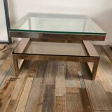 Table Basse « G » par Belgo Chrom plaqué Or 23kt