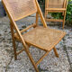 Lot de 3 chaises pliantes en bois et cannage