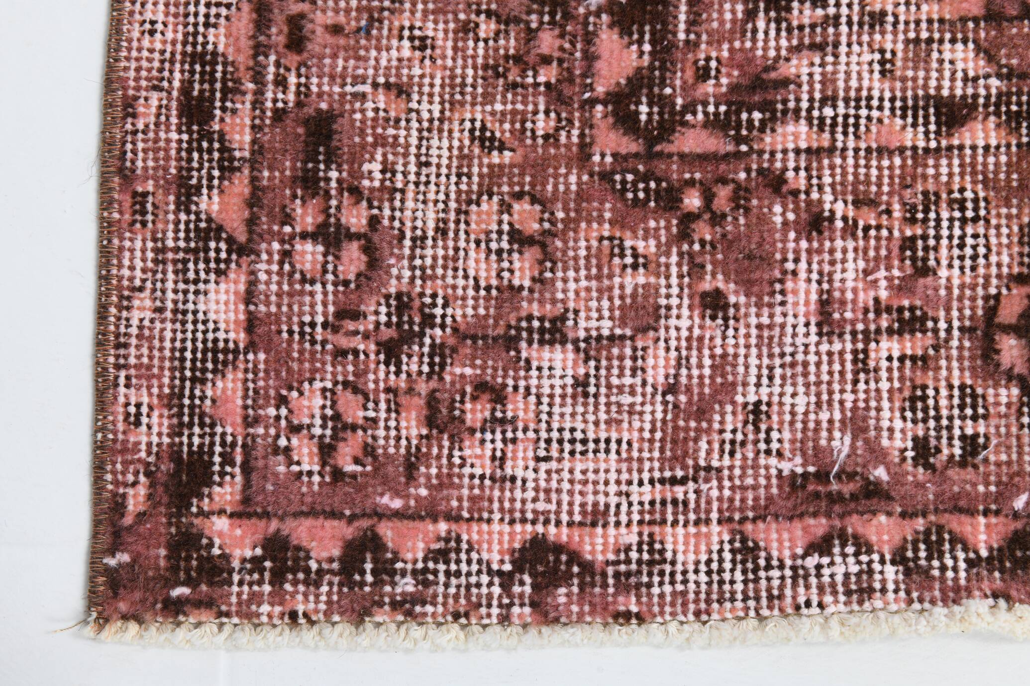 Vintage Pink & Brown Bordered Style Rug, 203x299Cm