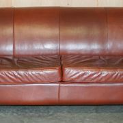 Vintage leather canapé in Art Nouveau style