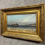 Laurent Adenot (1848-1929) huile sur toile figurant un paysage de mer vers 1880