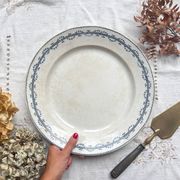 Vintage round ironstone dish, Gien Austerlitz model, made in France