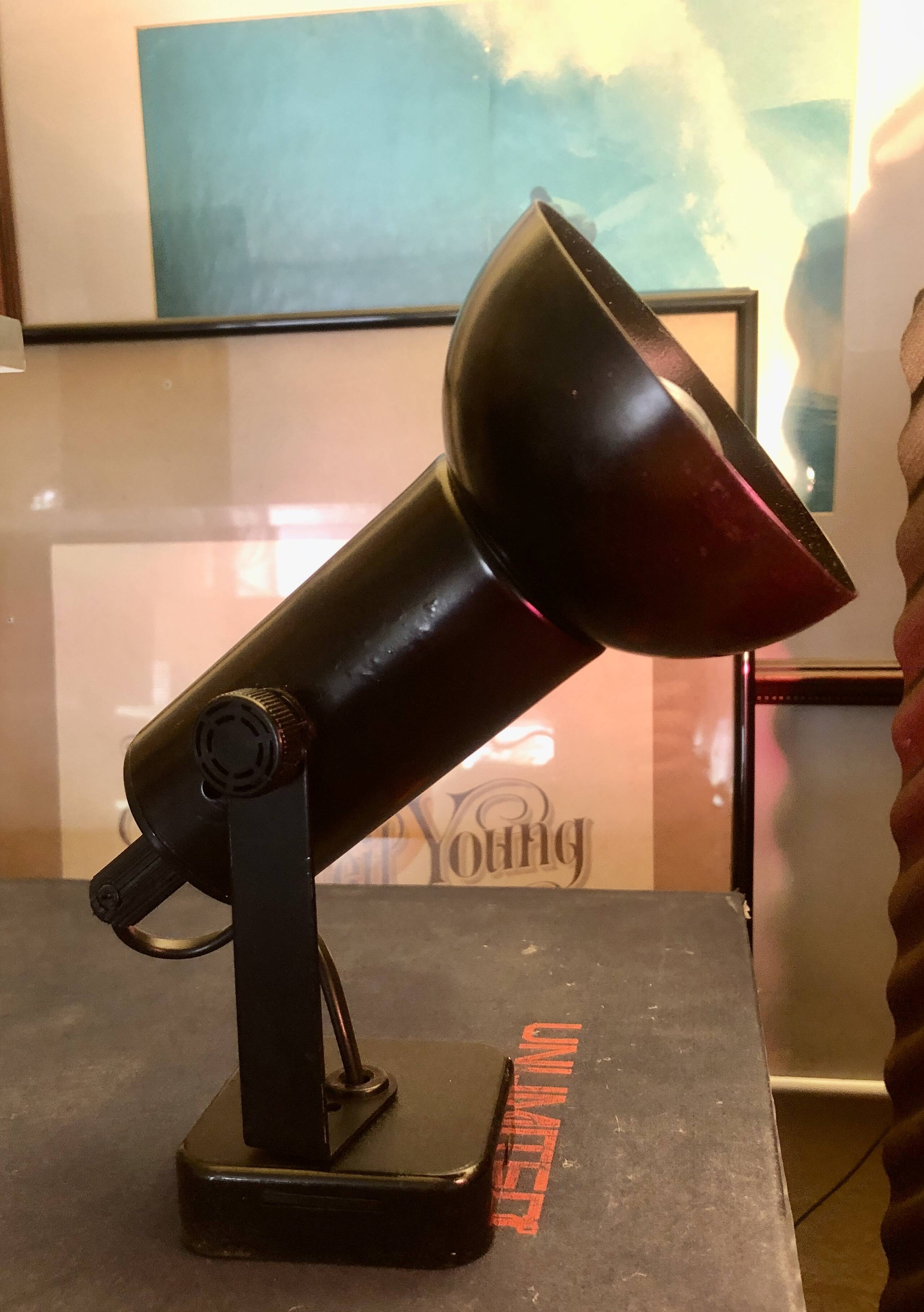 Black lacquered metal spotlight