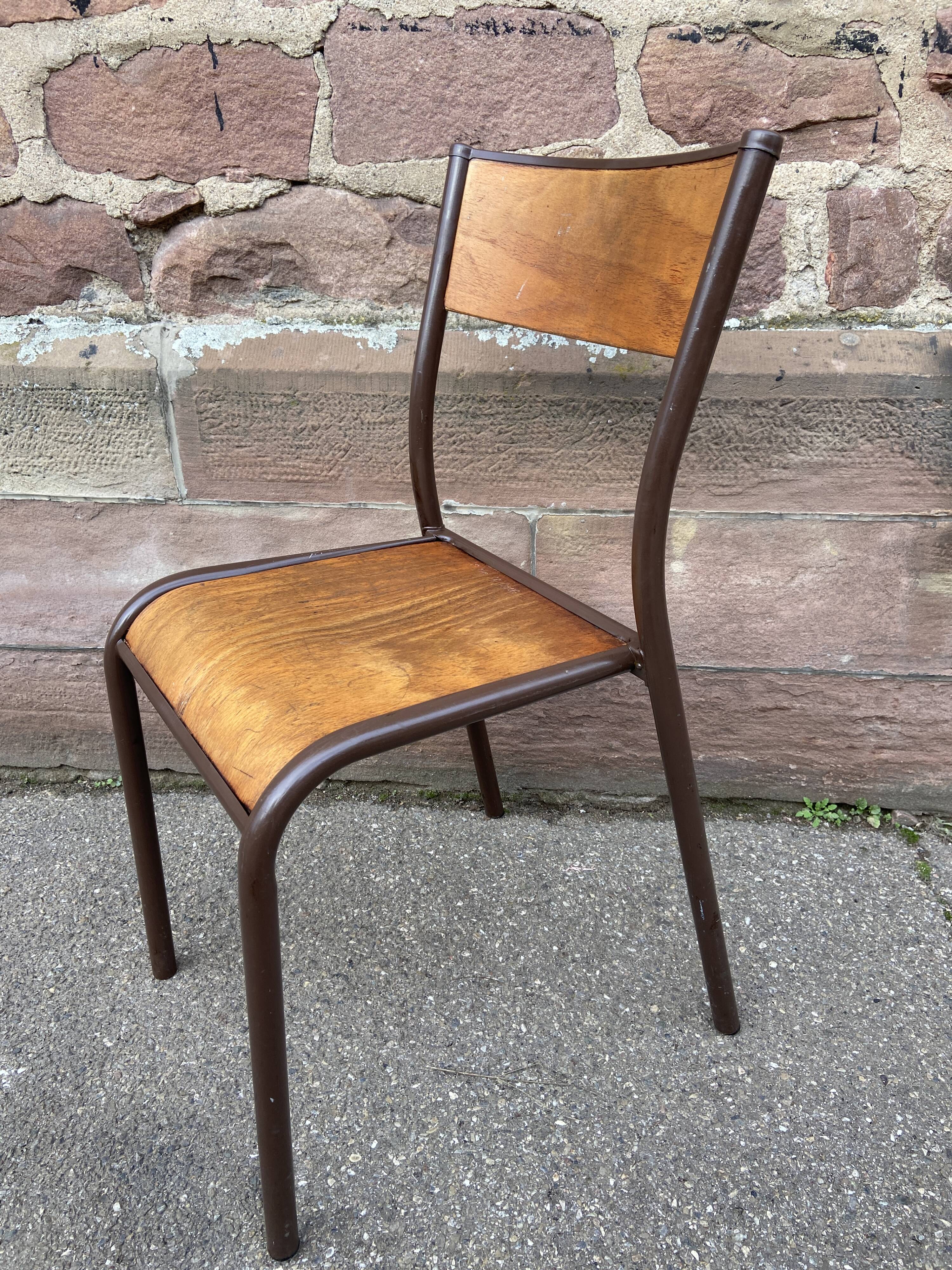 Set of 6 industrial school chairs vintage school communities