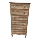 Louis XV style raw oak chest of drawers