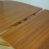 Baumann oval teak table with extensions