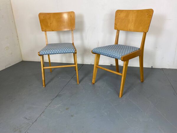 Chaises de salle à manger en hêtre modernistes du milieu du siècle, années 1950, lot de 2