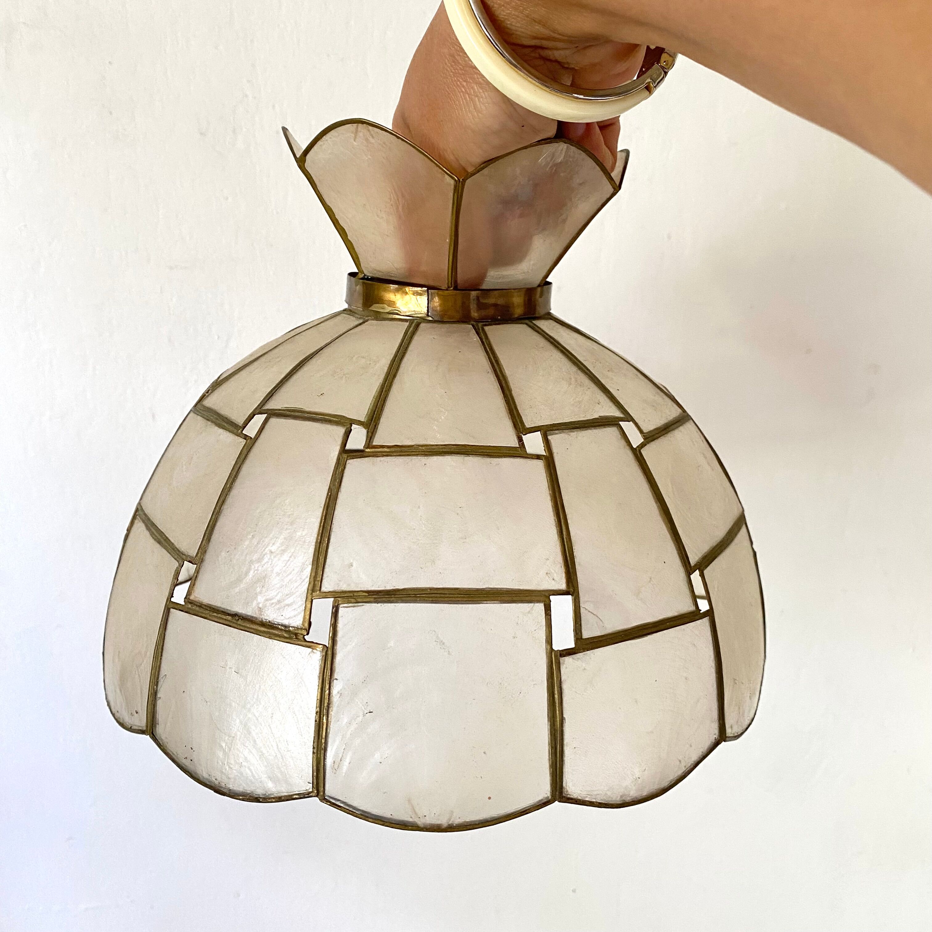 Vintage day abat to hang in mother-of-pearl and brass
