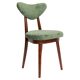 Heart Mid-Century Chair in Green Velvet and Dark Wood