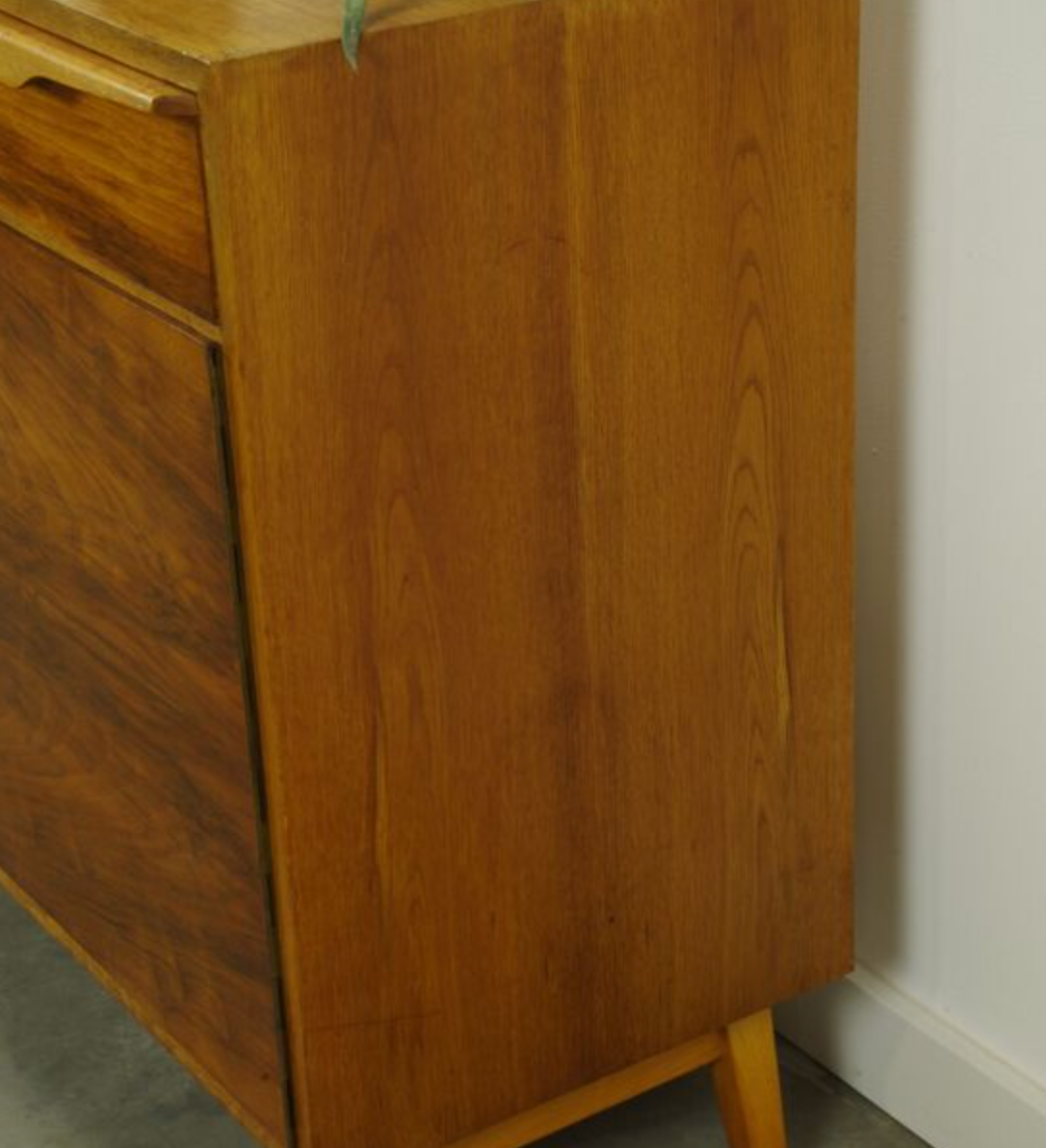Vintage dark wood sideboard with drawers