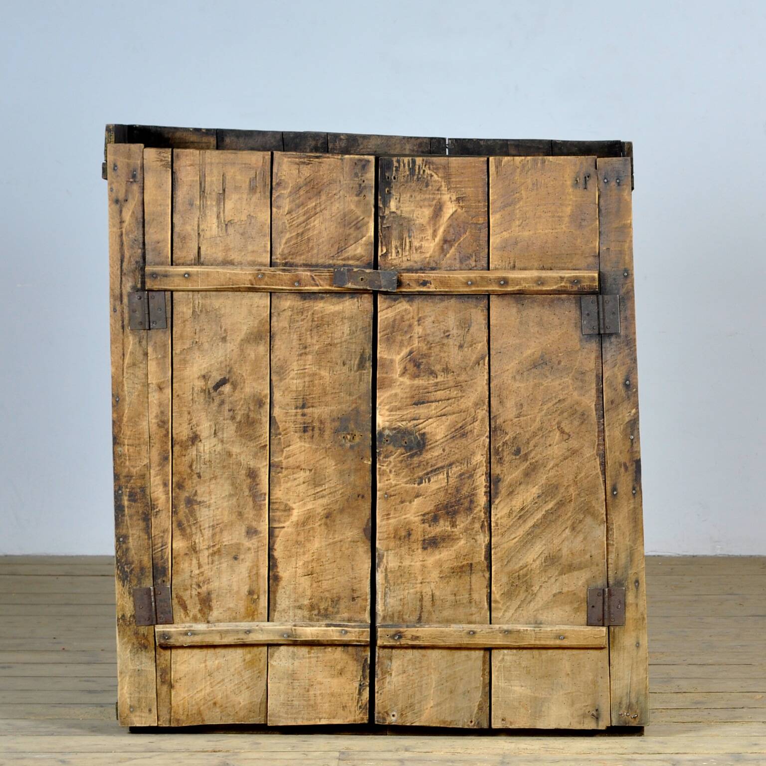 Wabi-sabi wardrobe in beech wood, 1850s