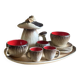 Mushroom-shaped earthenware service by Bruno Dose, vintage 1960s