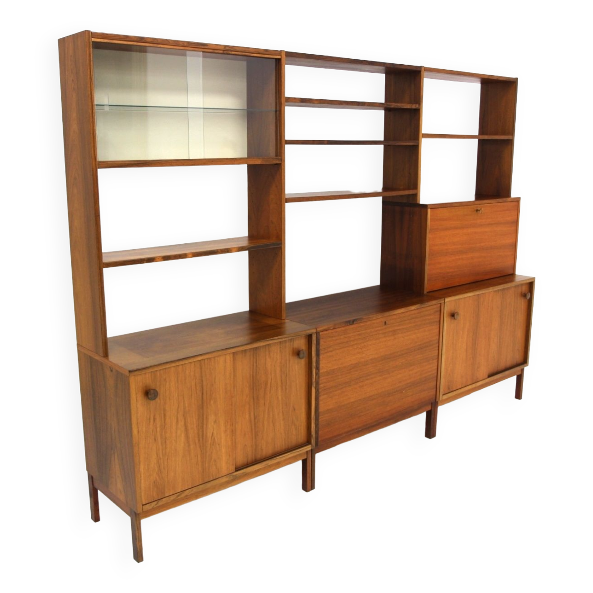 Scandinavian triple bookcase "Domi Record", Troeds, Bjärnum, Sweden, 1960