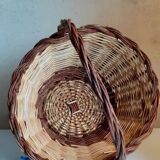 Two-tone wicker basket