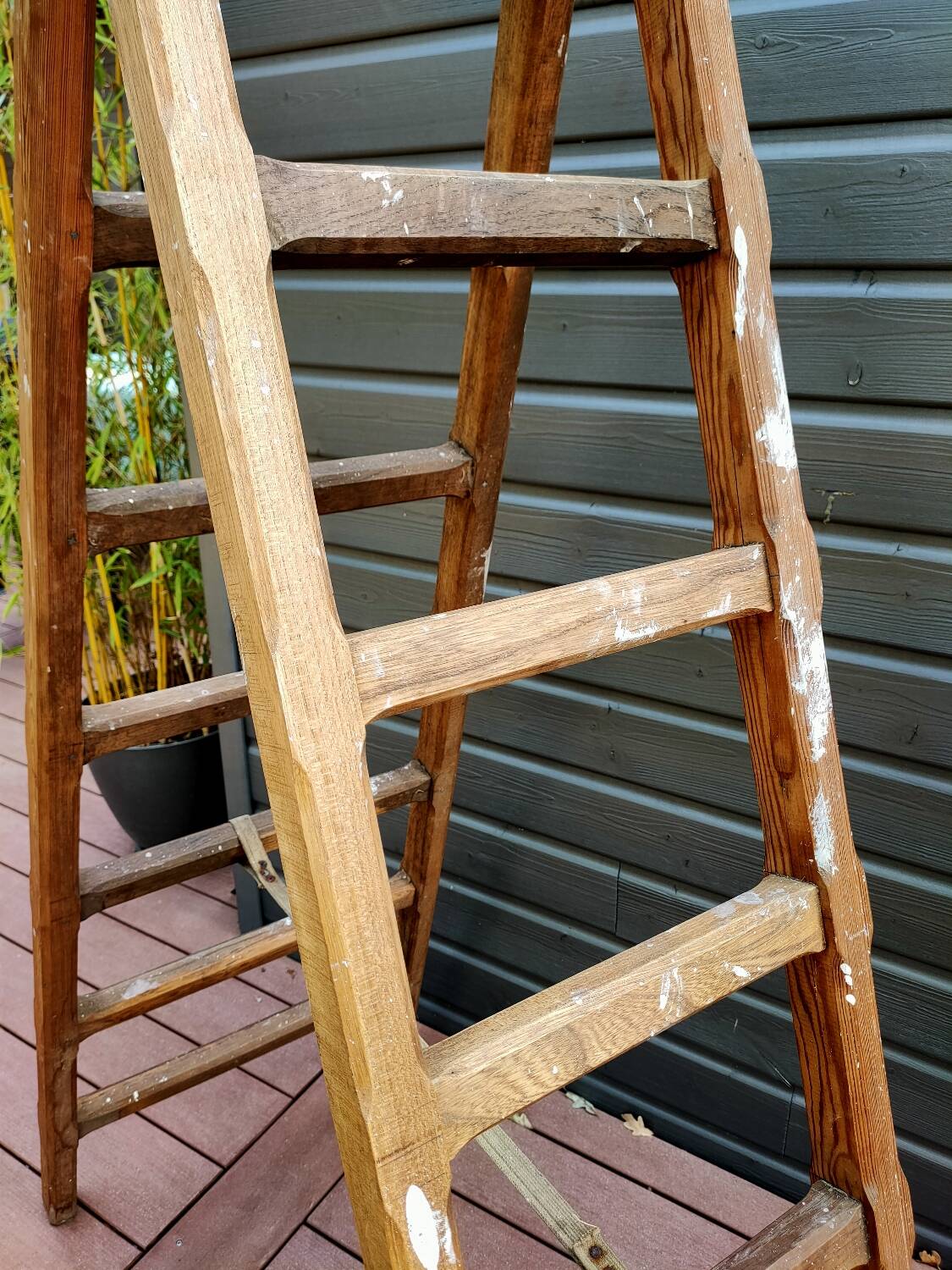 Old wooden painter's step ladder.