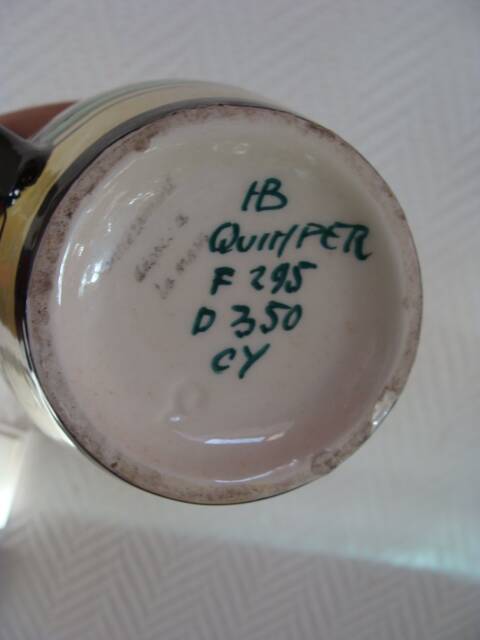 Vintage HB Quimper Breton pitcher