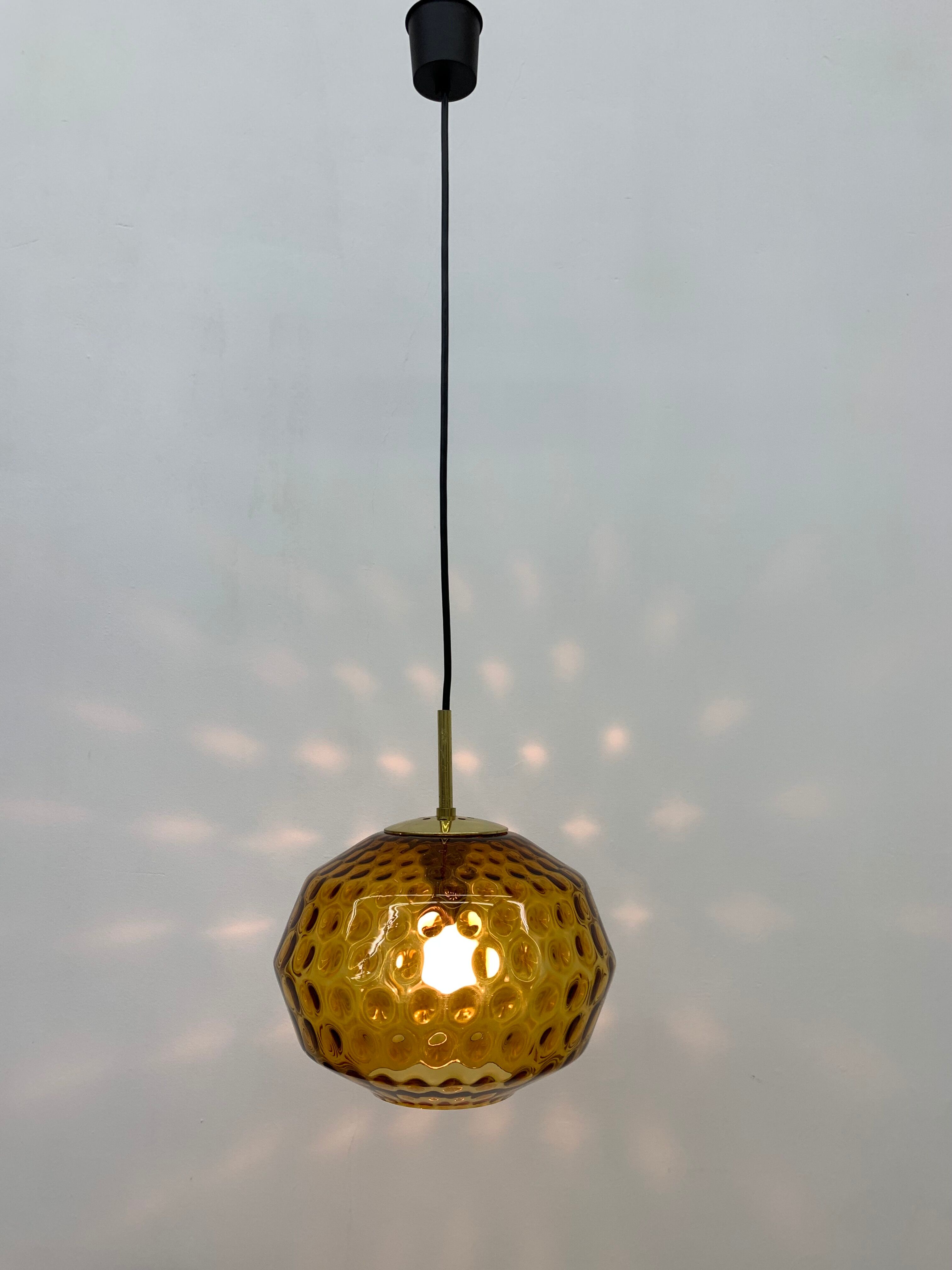 Limburg Glashutte glass hanging lamp , 1970