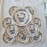 Roeun dessert plate set in French Sarreguemine porcelain