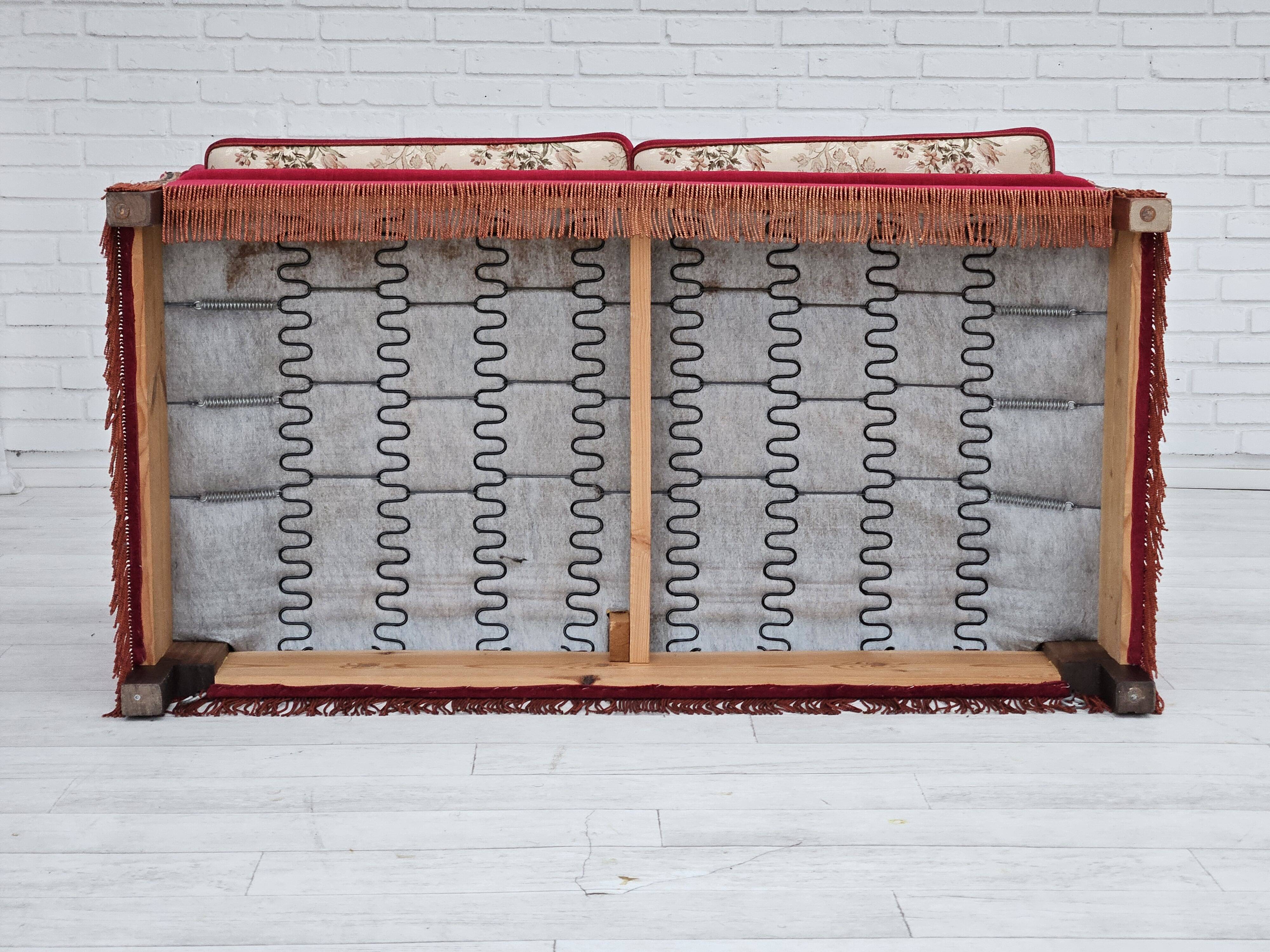 1970s, Danish "Spanish" sofa, original condition, furniture velour.