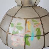 Set of 3 chandeliers in mother-of-pearl and brass