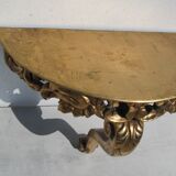 Wall console in gilded wood