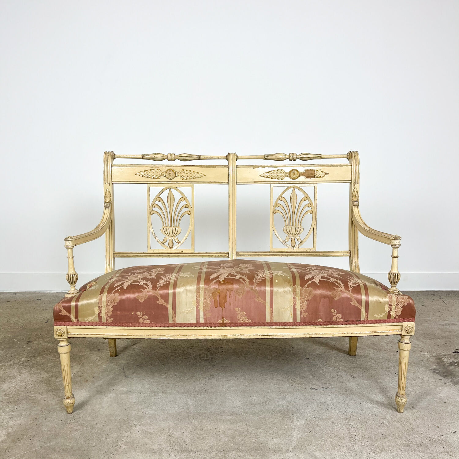 Antique french louis XVI style two seater sofa