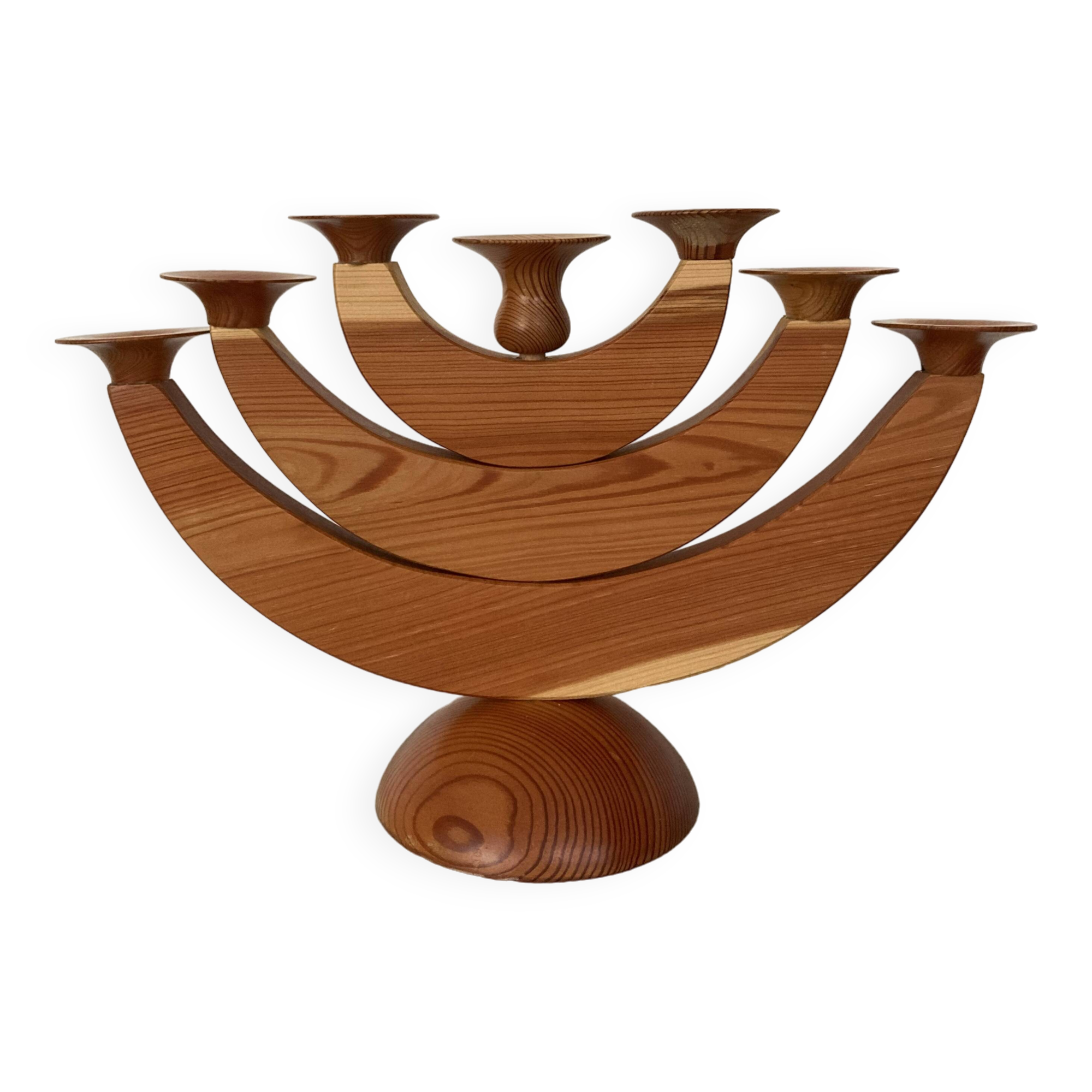Large Swedish folding candle holder solid wood