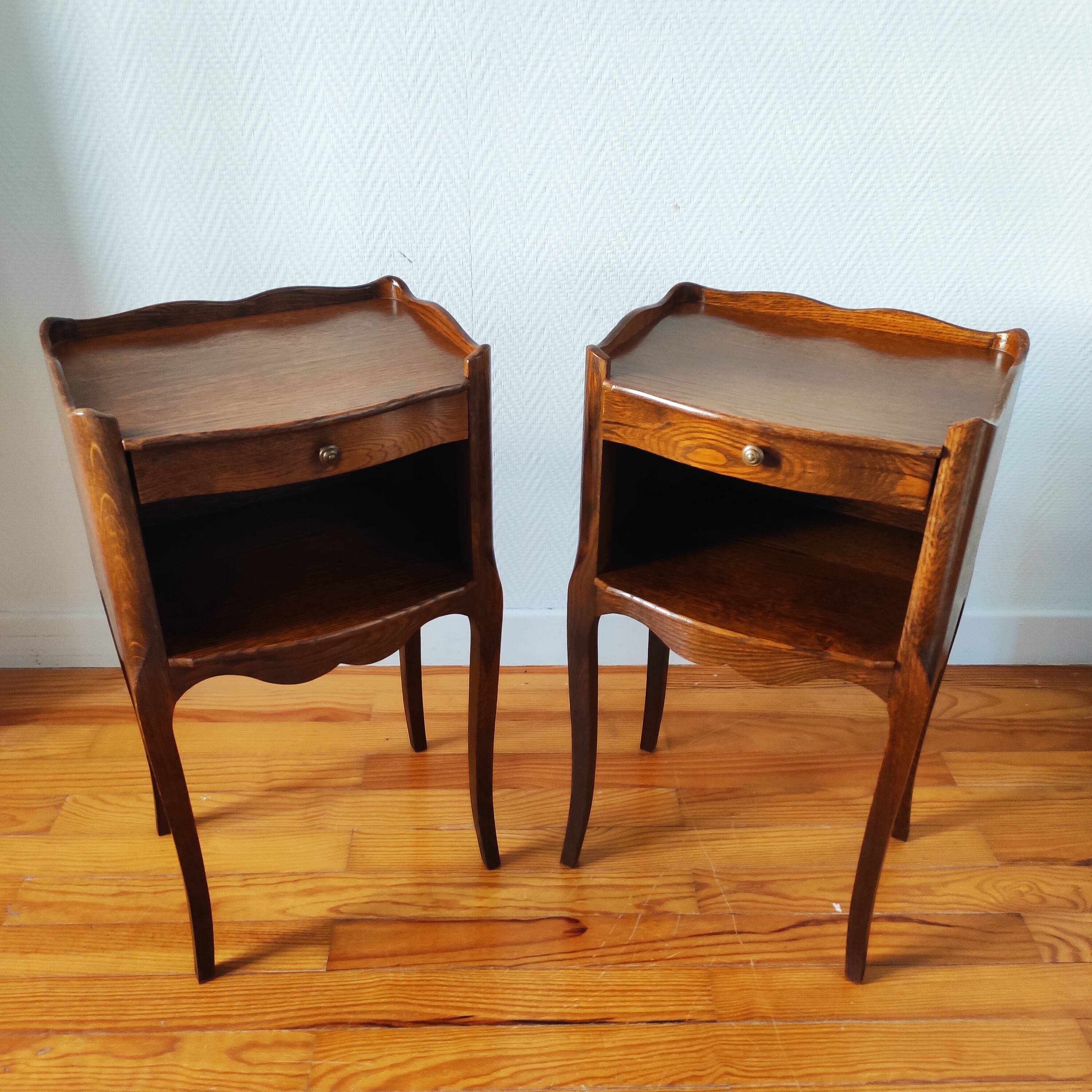 Pair of French Louis XV style bedside tables