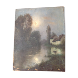 Tableau en huile clair de lune