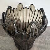 Vintage Schneider Fumé Crystal Vase - 1960s