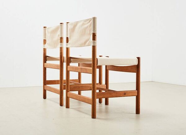 Borge Mogensen paire de chaises de salle à manger 3251 Safari pour Fredericia 1968