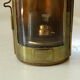 Decorative brass and glass oil lamp, wind light with wooden handle, vintage from the 1970s