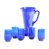 Ensemble vintage de 5 verres et un pichet Tchécoslovaquie des années 1960