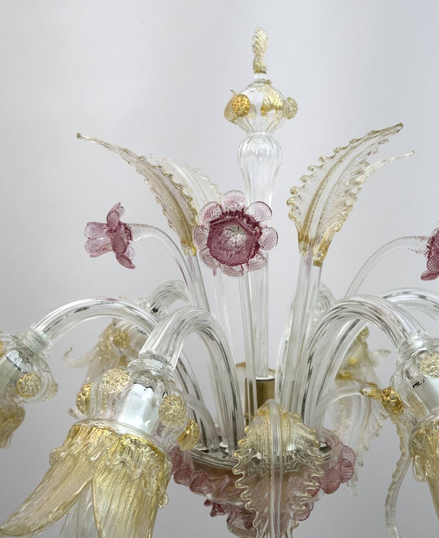 Ca'Rezzonico Blown Murano Glass 6 Arms Floor Lamp, Italy, 1950s
