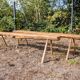 Pair of brutalist wooden benches – 70s design style