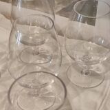 6 verres à cognac en cristal, estampillés Bayel