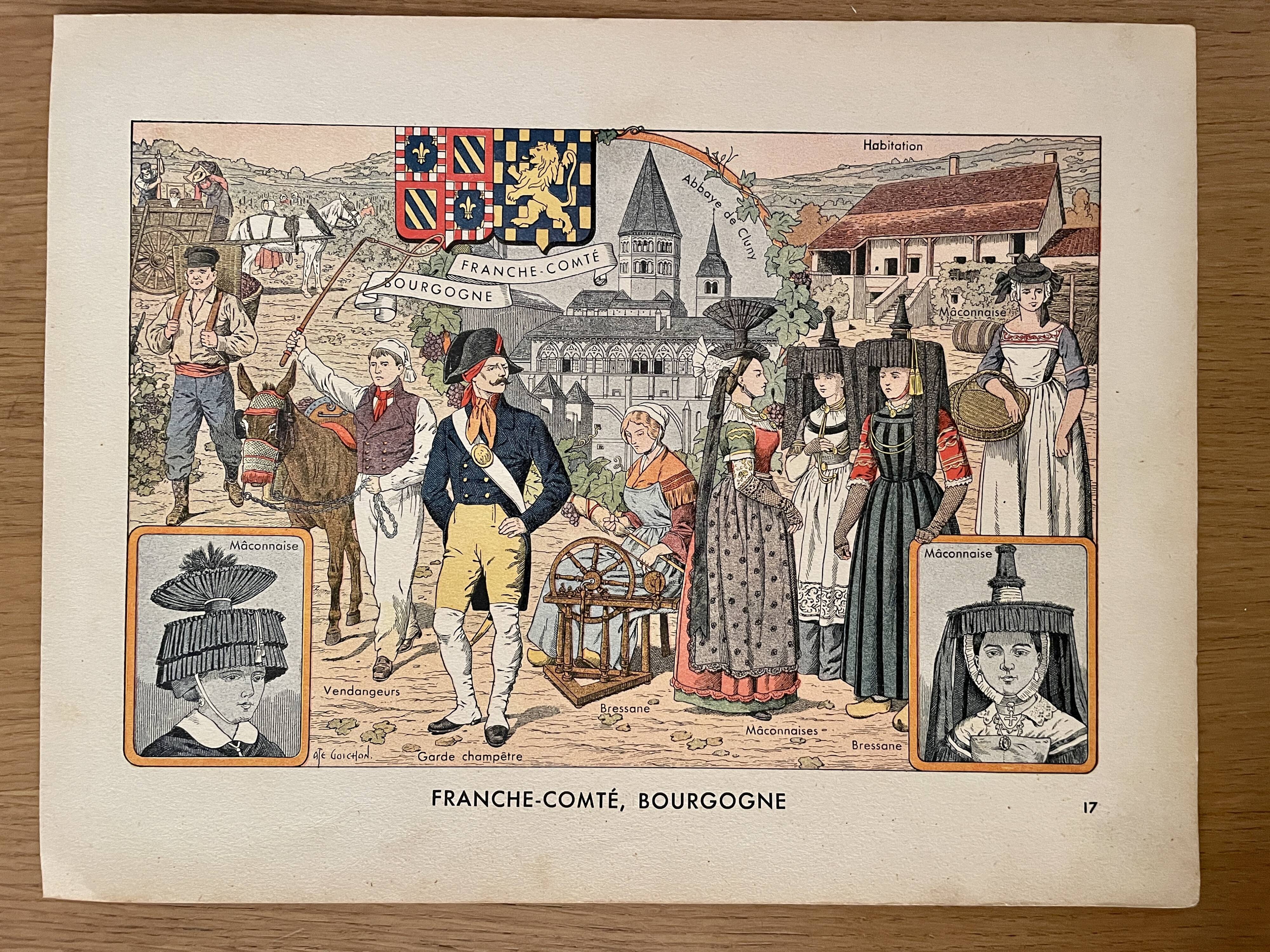 Old illustration on Franche Comté Burgundy (ethnography) - 1930