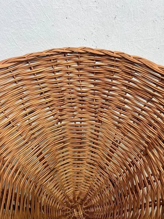 Vintage Rattan Point Basket / Plant Furniture, Netherlands 1960's
