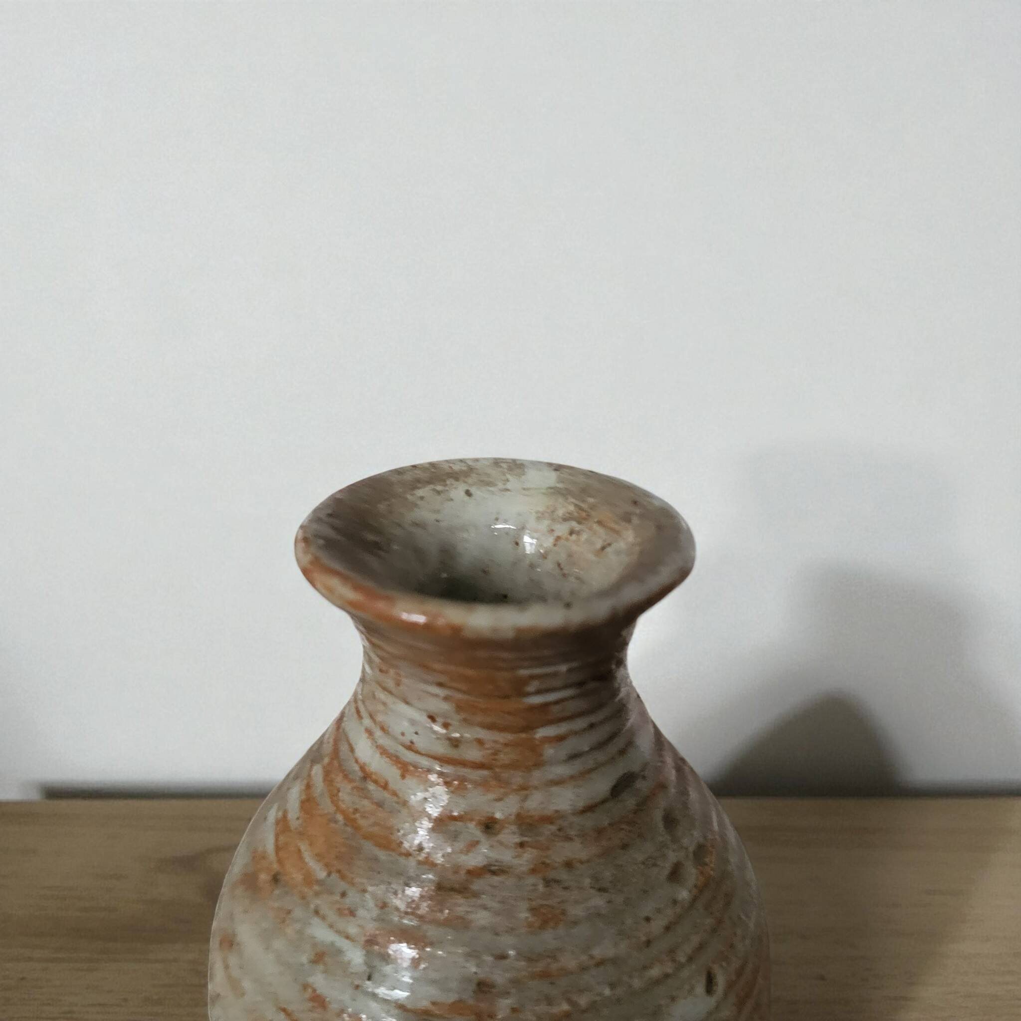 Stoneware vase signed / Puisaye / Lion