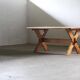 Vintage danish brutalist oak dining table