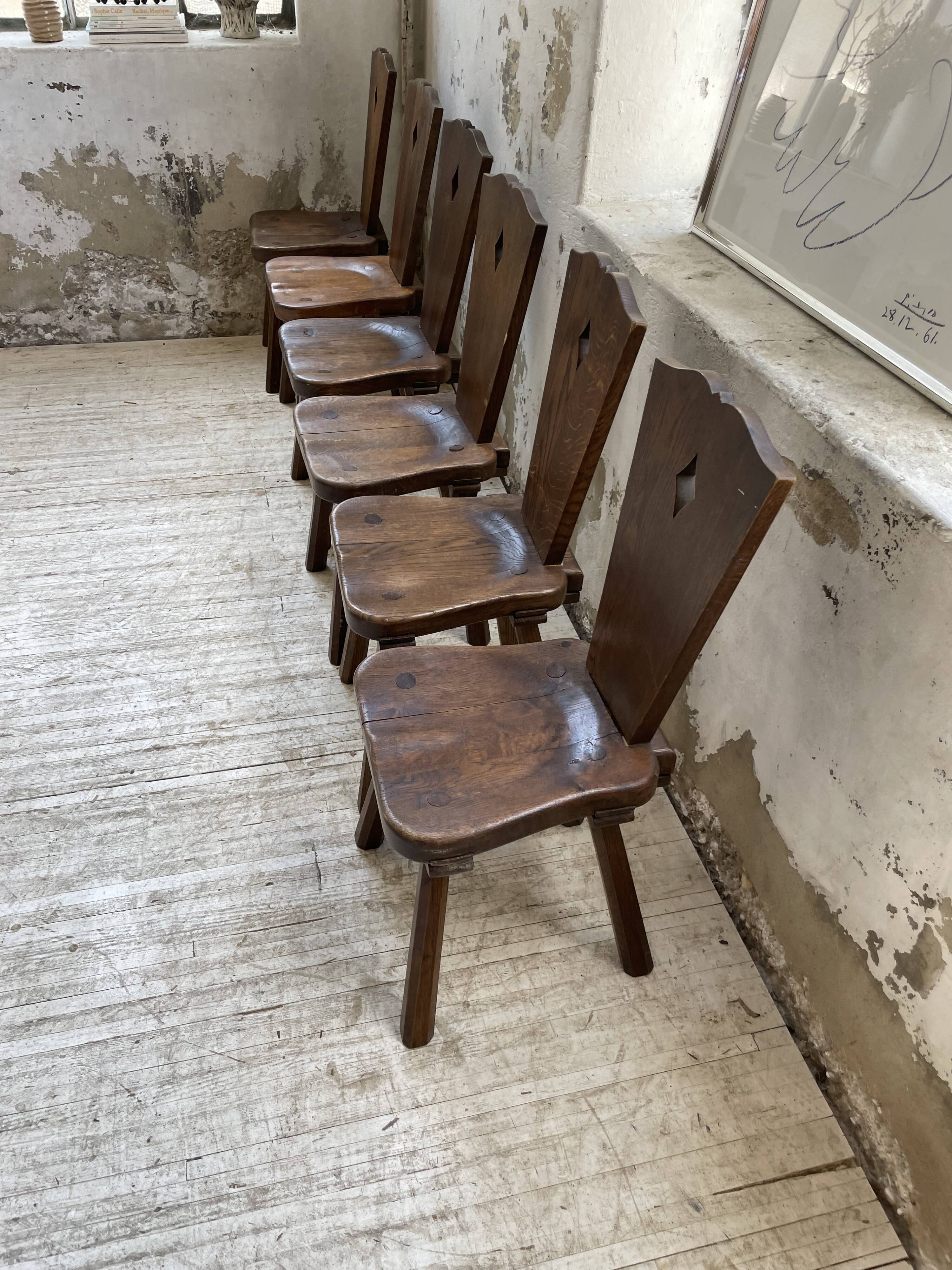 Chaises chêne massif chapo savoyarde art populaire