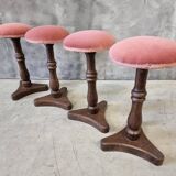 Set of antique stools old pink 1920s