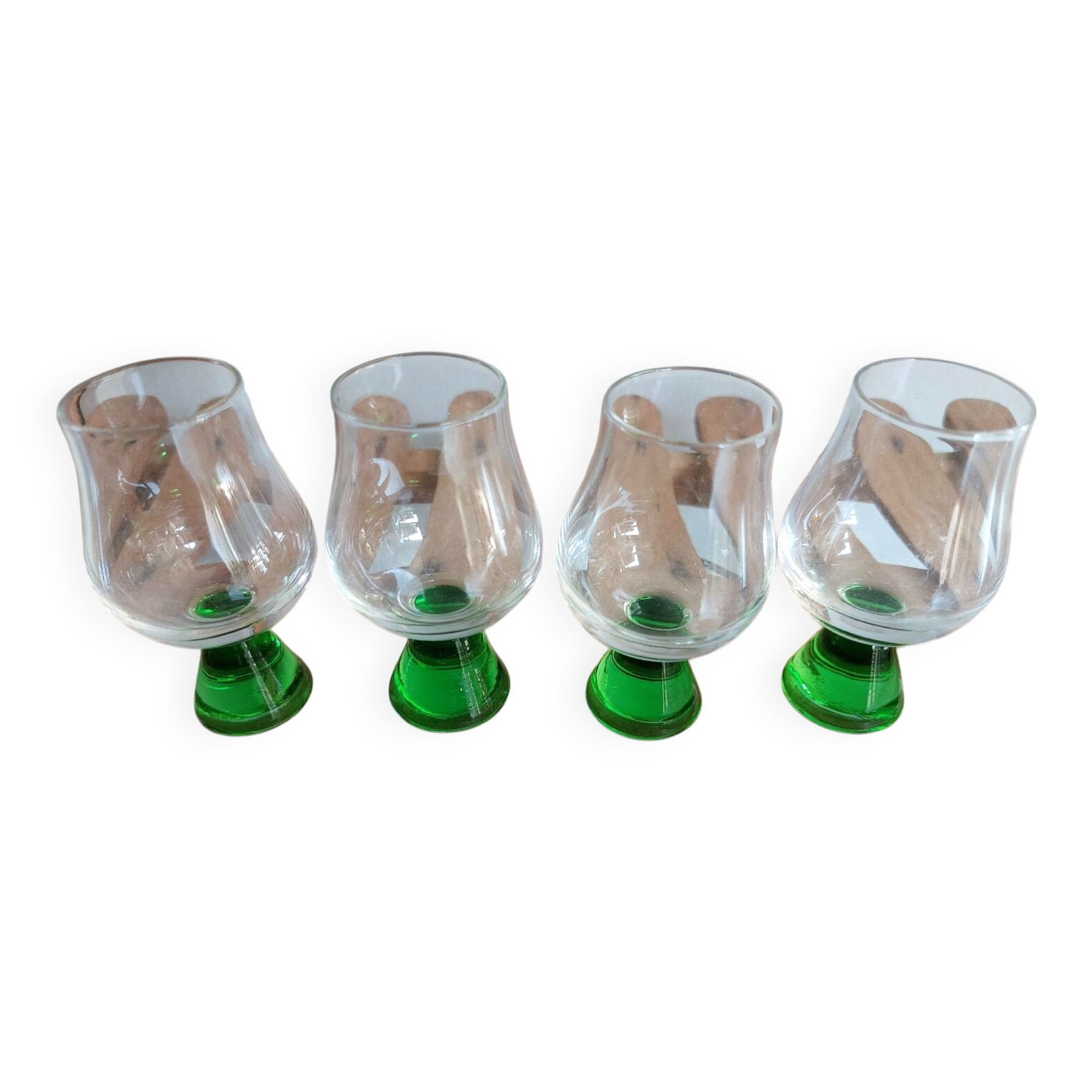 Green stemmed liqueur glass