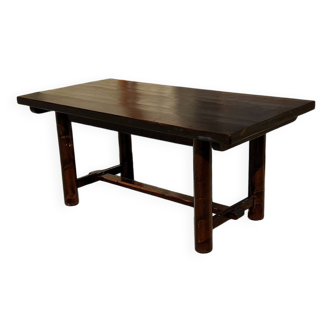 Georges Robert pine and oak dining room table, 1960s