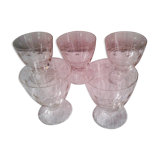 Lot of 5 engraved wine glasses