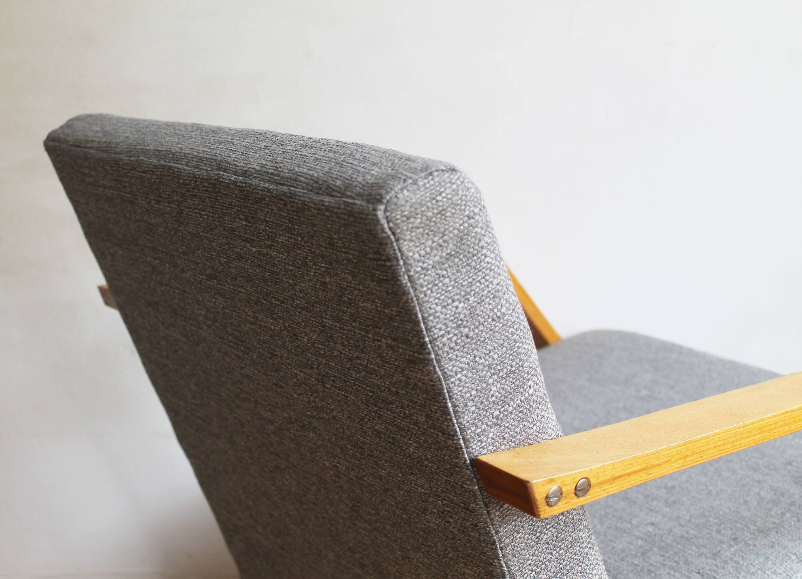 Pair of 1970s Armchairs by Mier with new fabric