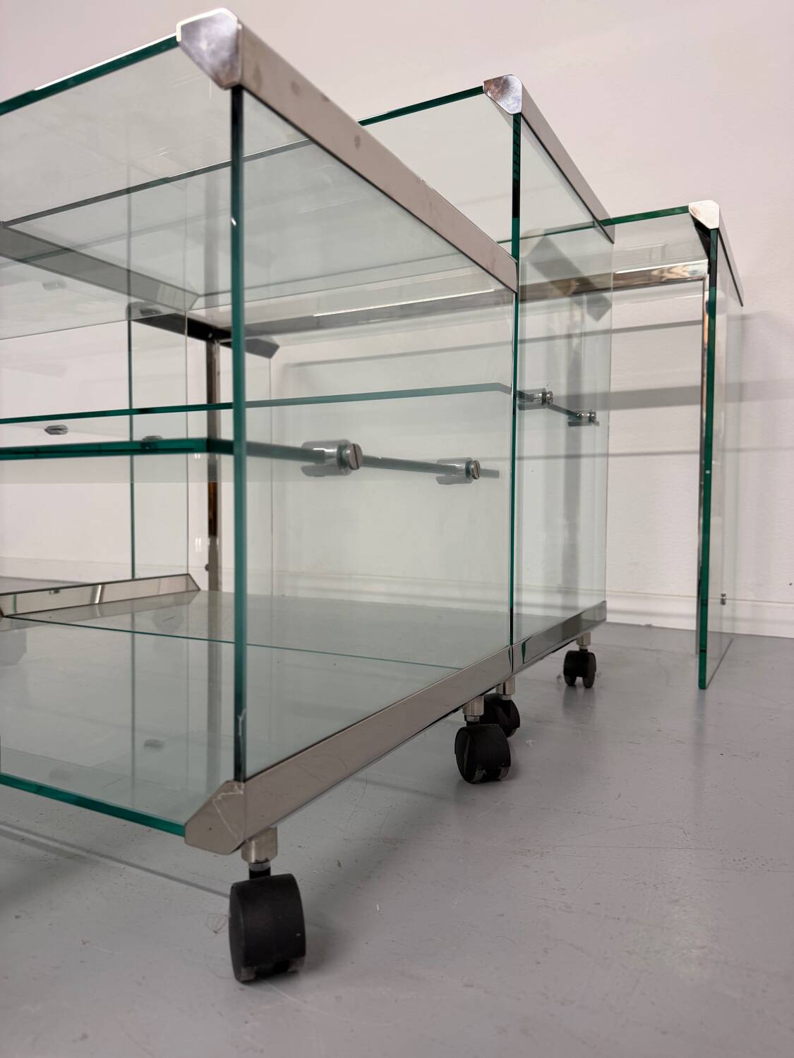 Italian design glass console storage unit by Gallotti & Radice An70